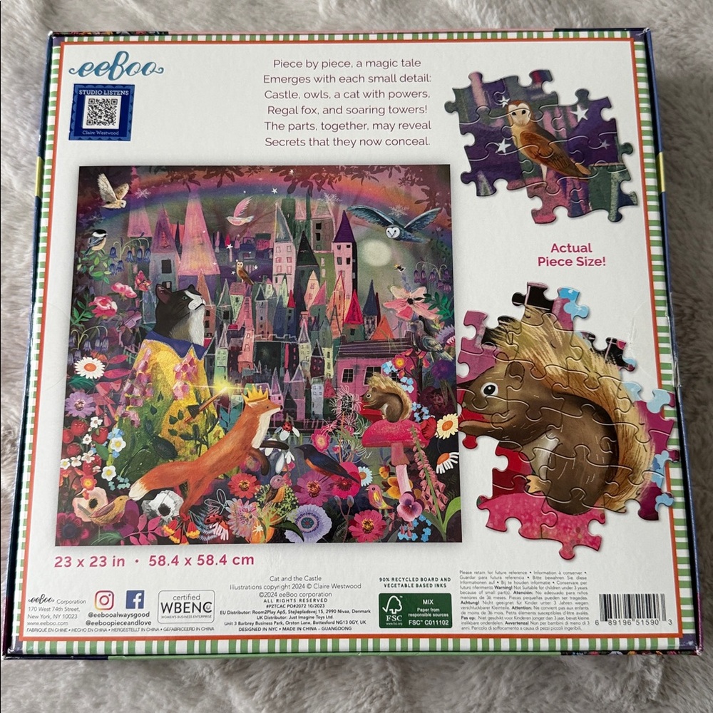 Eeboo Piece & Love 1000 Piece - Puzzle Cat and the Castle - Picture 2 of 4